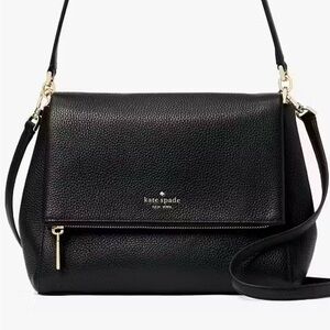 Kate Spade Black Leila Medium Flap Shoulder Bag